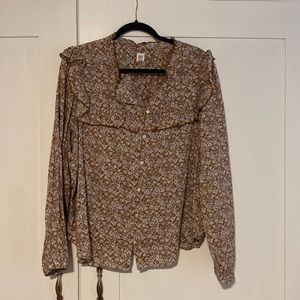 GAP Ruffled Linen Peasant Blouse